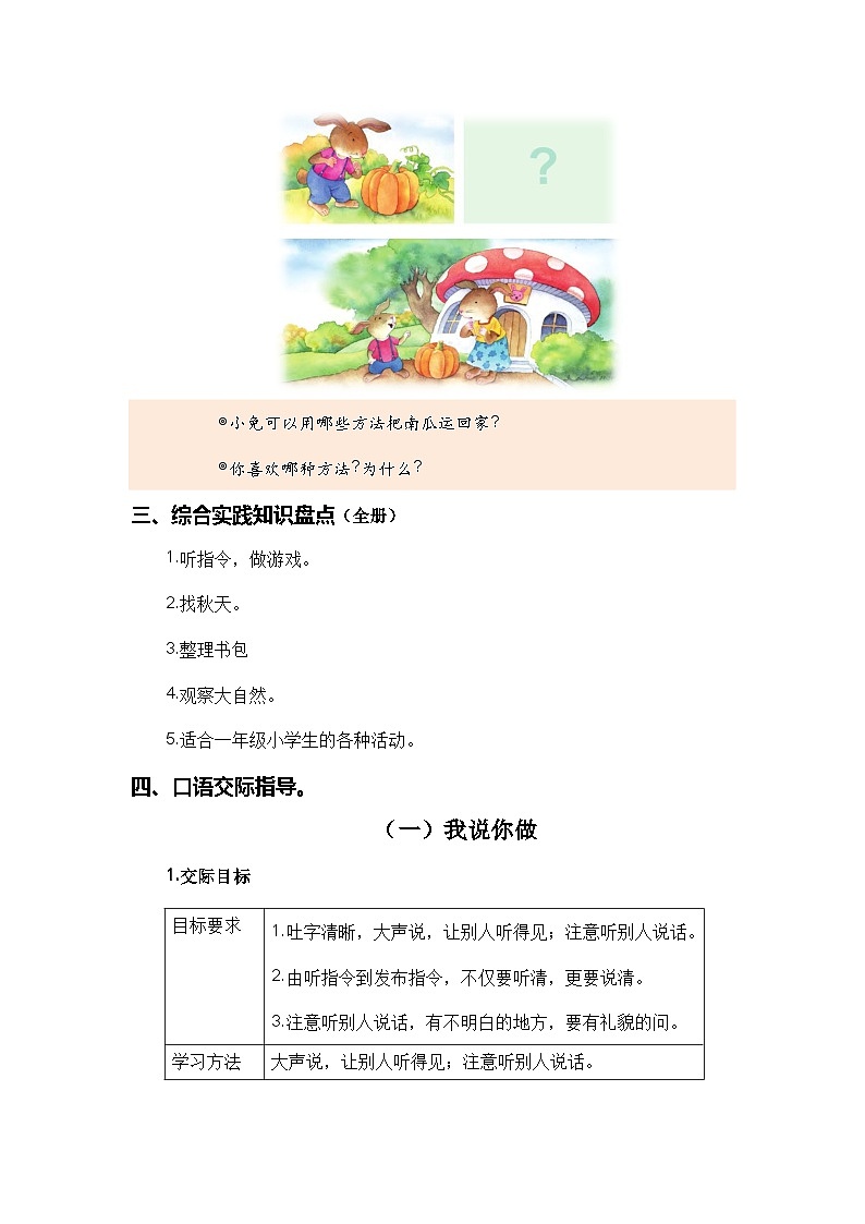 【期末复习】统编版 2023-2024学年一年级语文上册期末专项复习 专题09 语言和综合实践-专题训练03