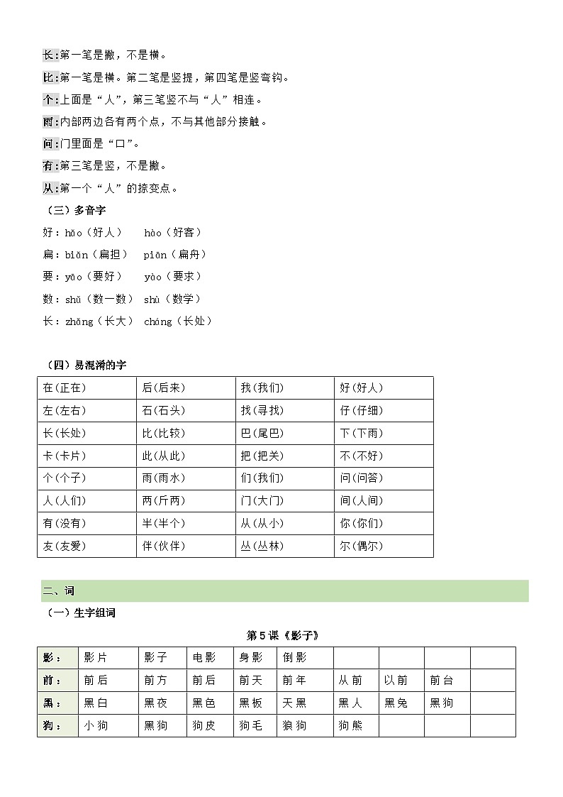 【期末复习】第六单元（知识清单）-2023-2024学年一年级语文上册单元复习（统编版）第2页
