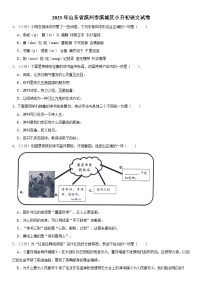 山东省滨州市滨城区2022-2023学年六年级下学期期末语文试卷