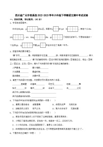 四川省广元市苍溪县2022-2023学年六年级下学期期中考试语文试卷