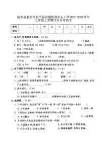 山东省泰安市东平县州城街道中心小学2023-2024学年五年级上学期12月月考语文试题(1)