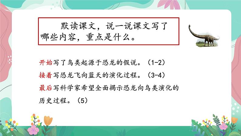 人教部编版小学语文四年级下册第二单元 6  飞向蓝天的恐龙 课件03