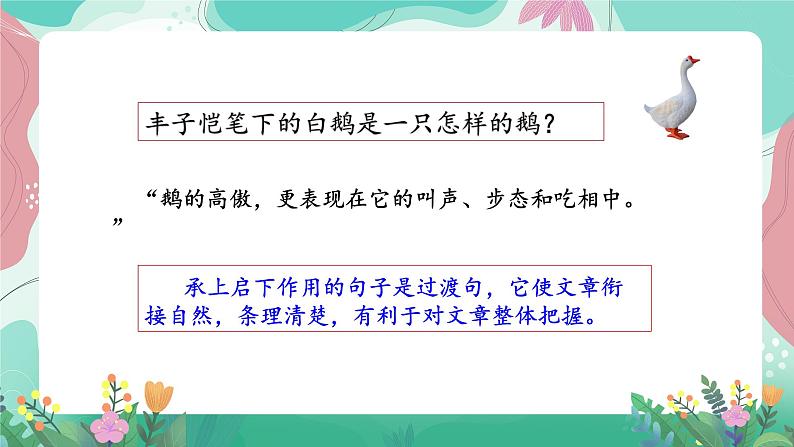 人教部编版小学语文四年级下册第四单元 15  白鹅 课件03