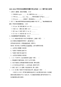 2023-2024学年河北省廊坊市霸州市五年级上学期期中语文试卷（含答案）