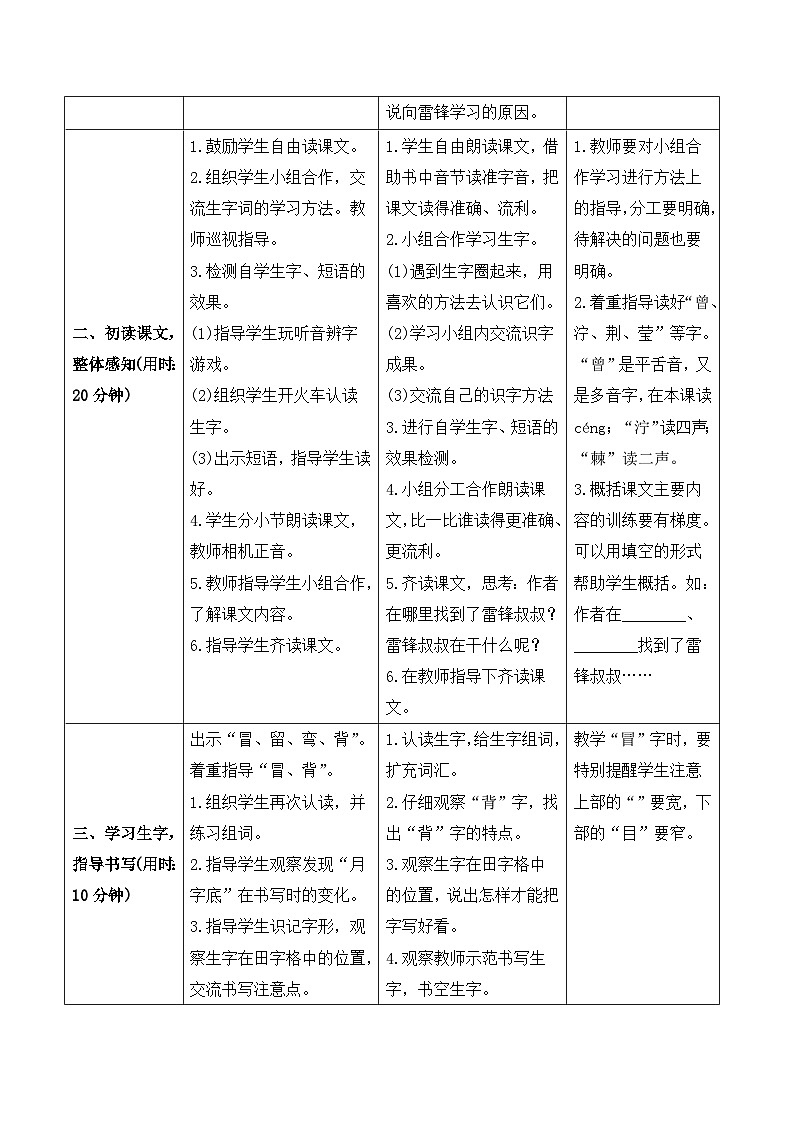 人教部编版语文二年级下册 5 雷锋叔叔，你在哪里 导学案02