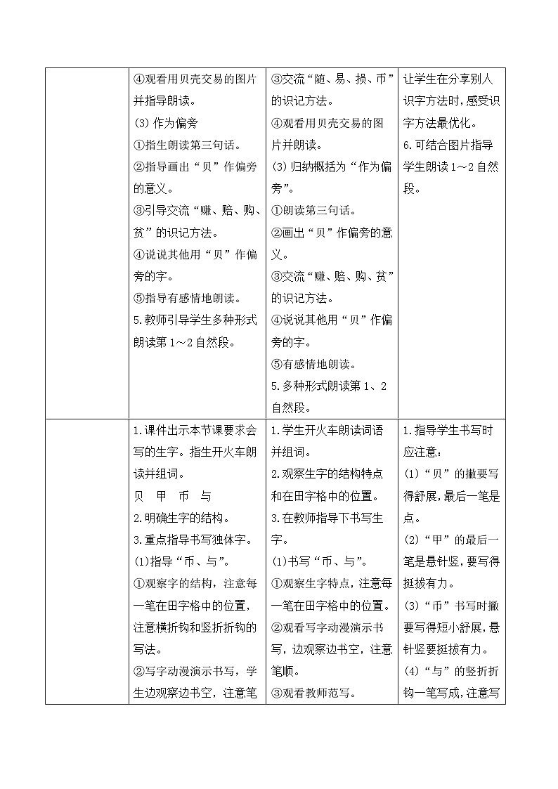 人教部编版语文二年级下册 识字3  “贝”的故事 导学案03