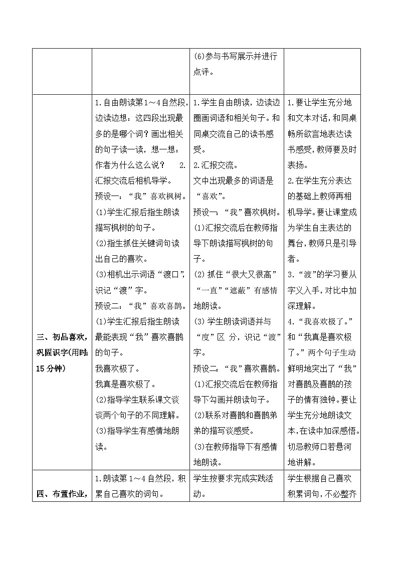 人教部编版语文二年级下册 9 枫树上的喜鹊 导学案03