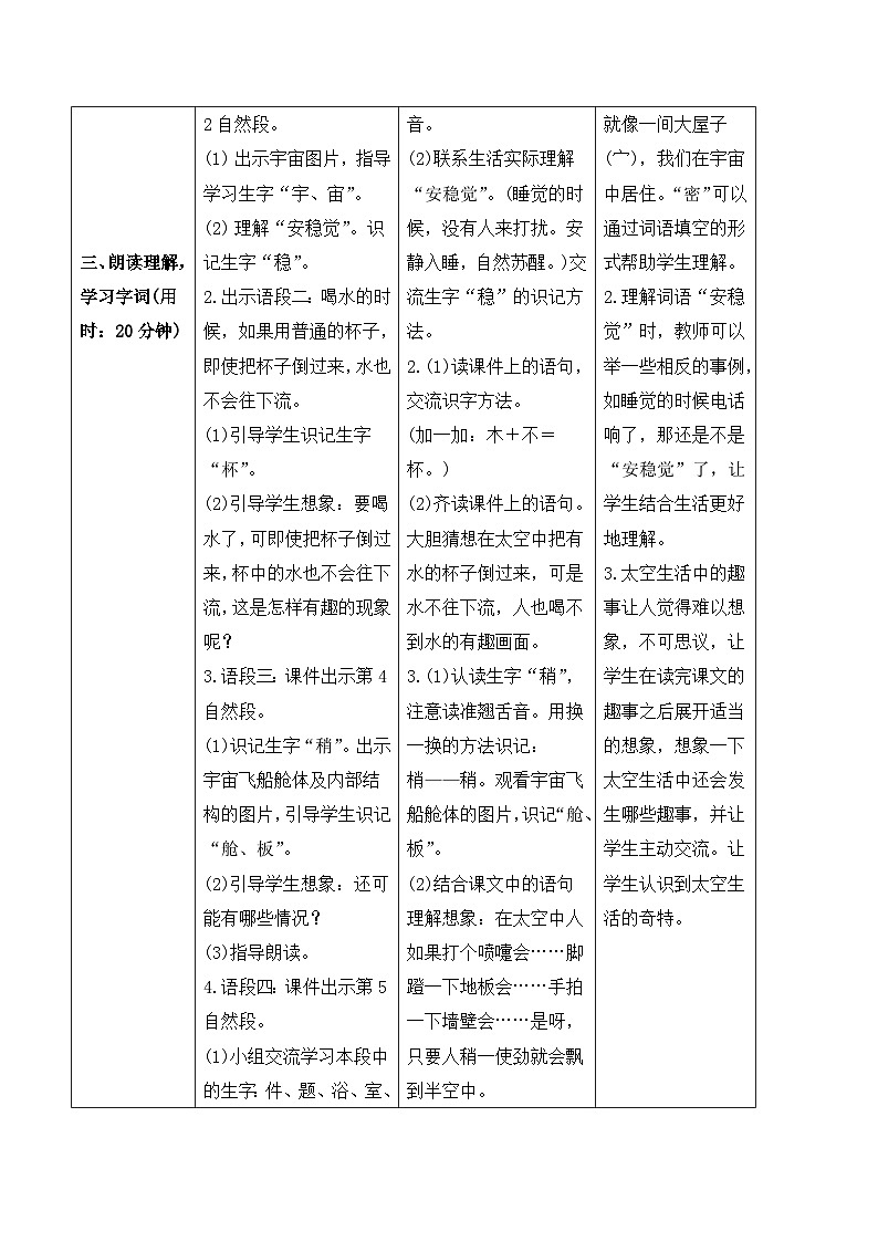 人教部编版语文二年级下册 18 太空生活趣事多 导学案02