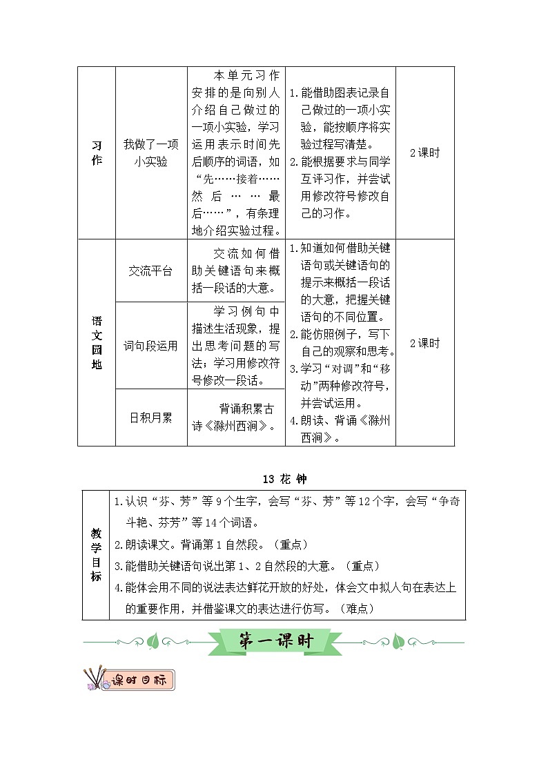 13 花钟（教案）第2页
