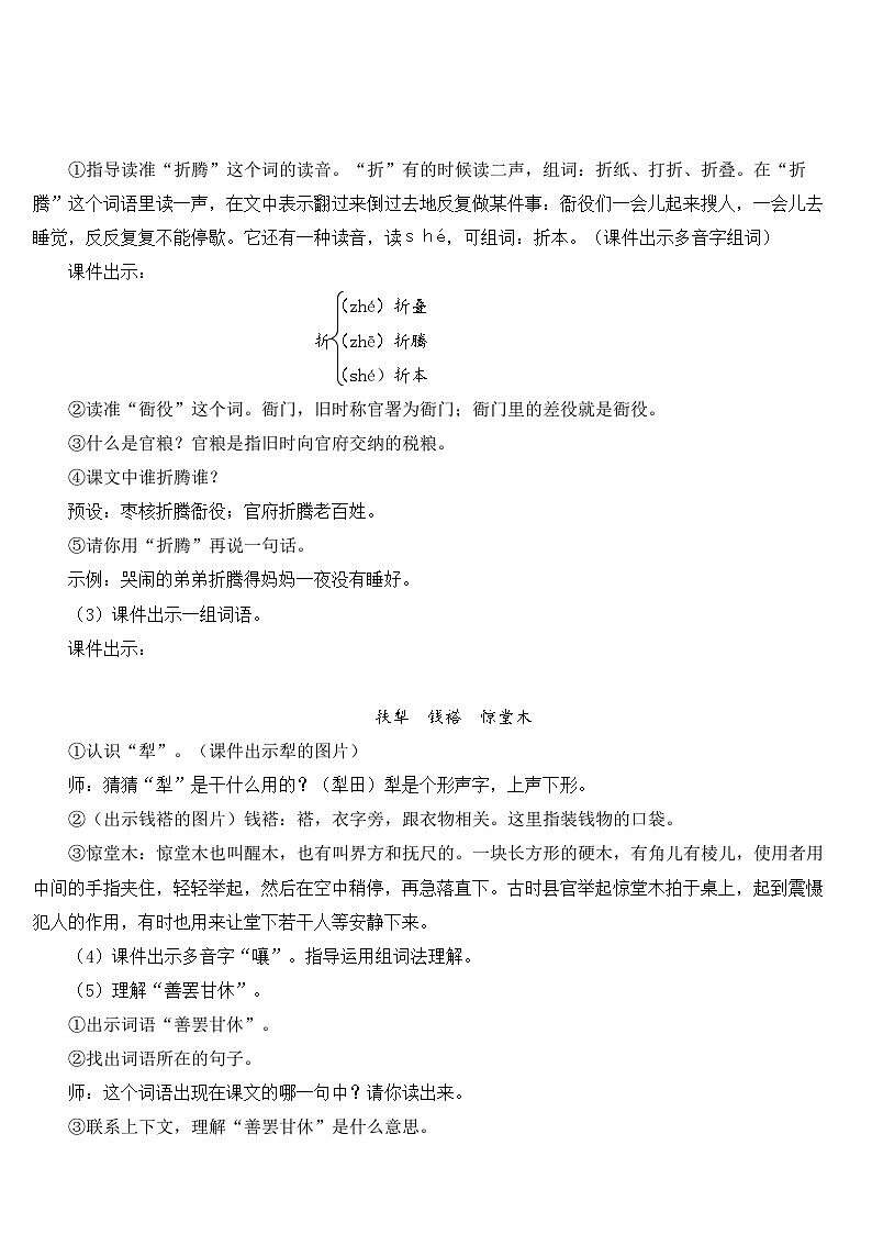 人教部编版语文三年级下册 28 枣核 教学设计03
