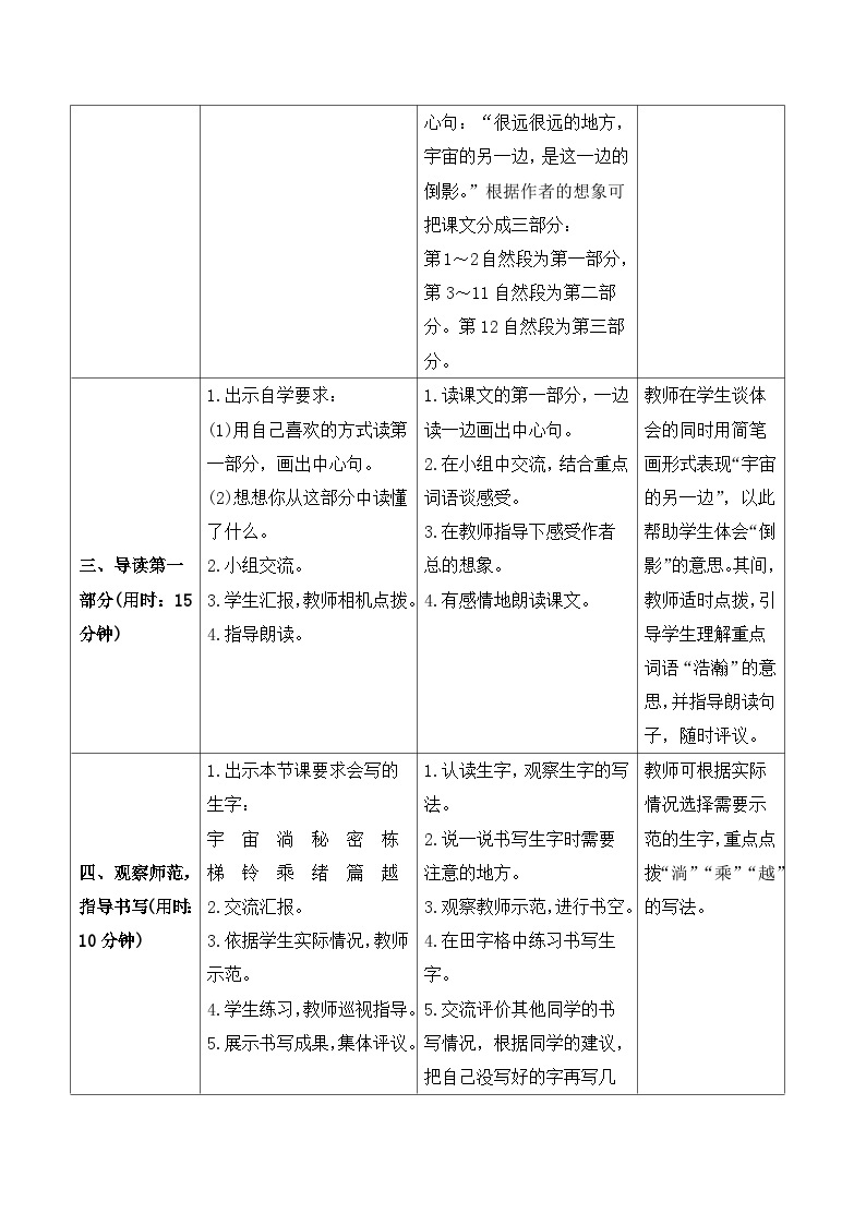 人教部编版语文三年级下册  16 宇宙的另一边 导学案02