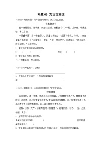 专题06+文言文阅读--2023-2024学年语文六年级上册期末备考真题分类汇编（湖南地区专版）