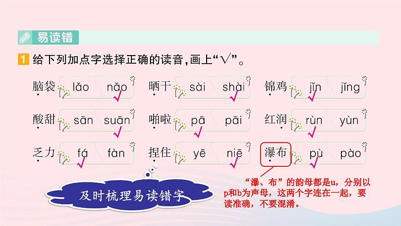 2023二年级语文上册期末专题复习第一单元1伶牙俐齿易读错课件（部编版）第3页