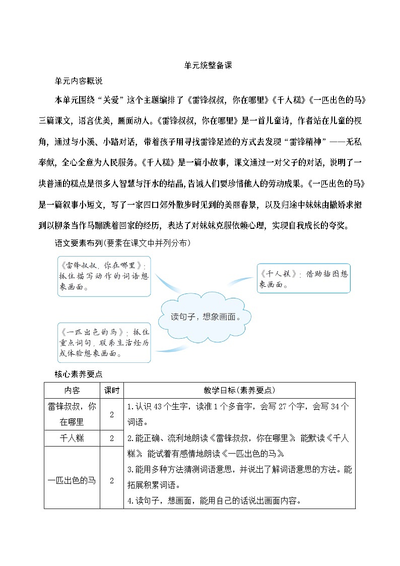 《第二单元统整备课》Word版教案01