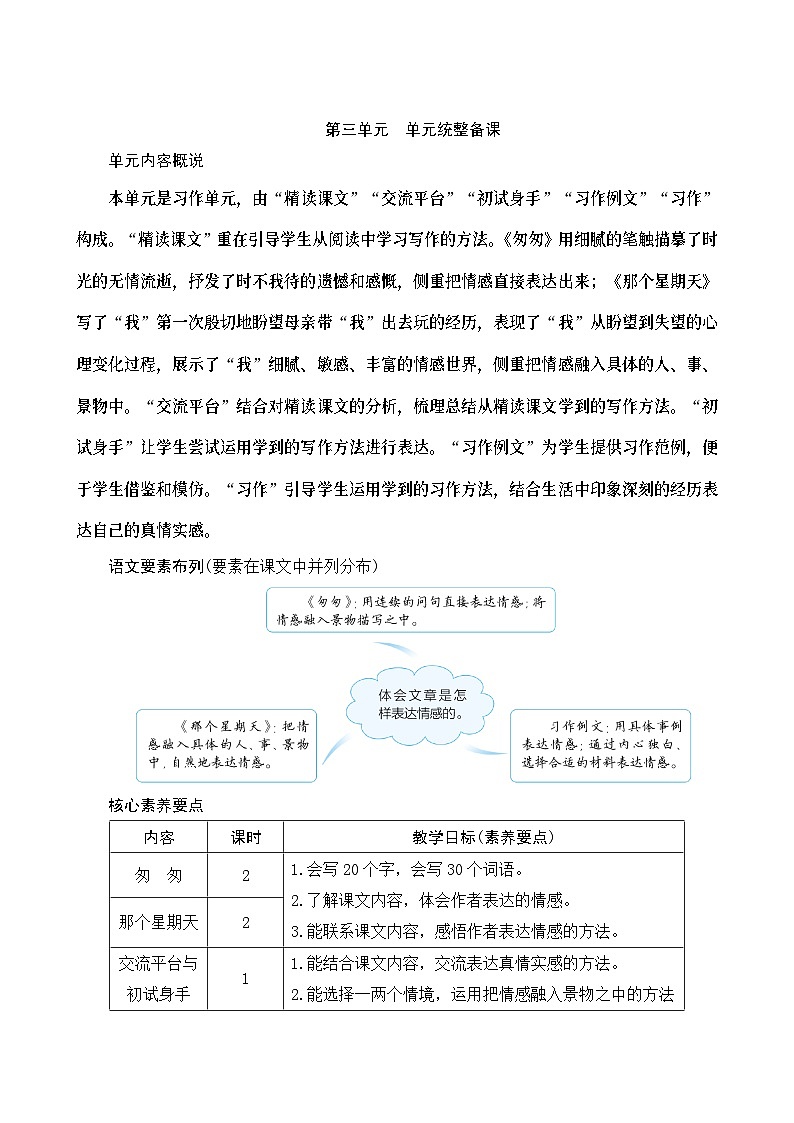 《第三单元统整备课》Word版教案01