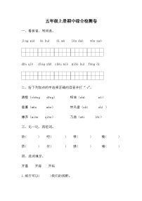 统编版五年级上册 语文期中综合检测卷 （无答案）