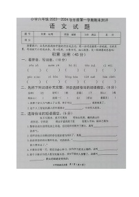 四川省内江市威远县2023-2024学年六年级上学期期末考试语文试题