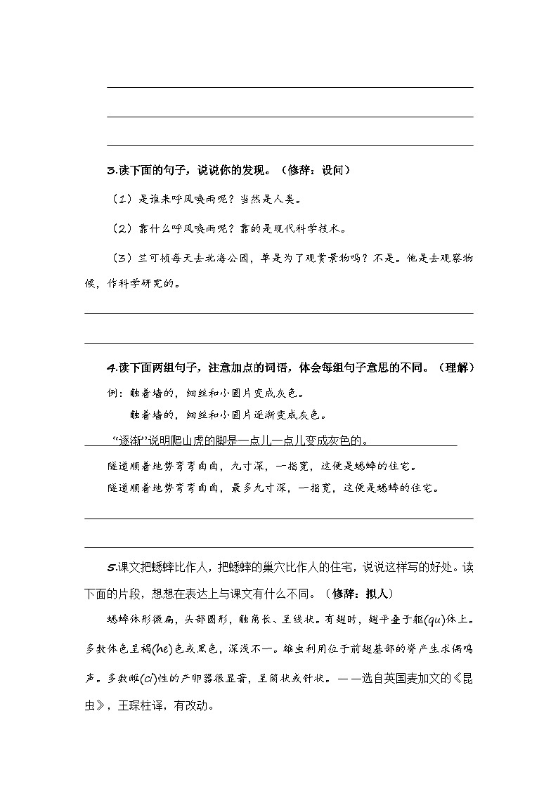 专题03 病句、修辞、说明方法、理解、排序-2023-2024学年四年级语文上册期末专项复习（统编版）02