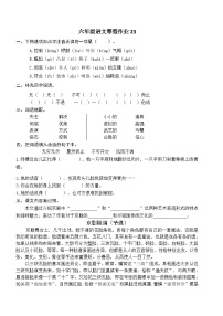 人教部编版小学六年级上册语文寒假作业23（复习旧知+课外积累+基础预习）（含答案）