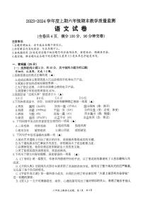 四川省南充市高坪区2023-2024学年六年级上学期期末考试语文试题