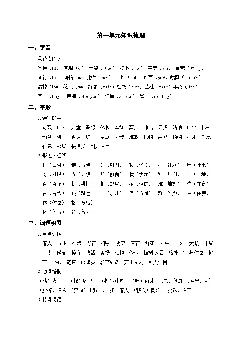 第一单元知识梳理01