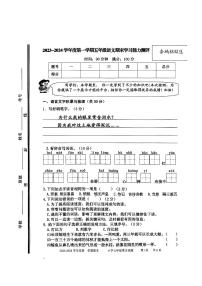 山东省枣庄市台儿庄区2023-2024学年五年级上学期期末考试语文试题