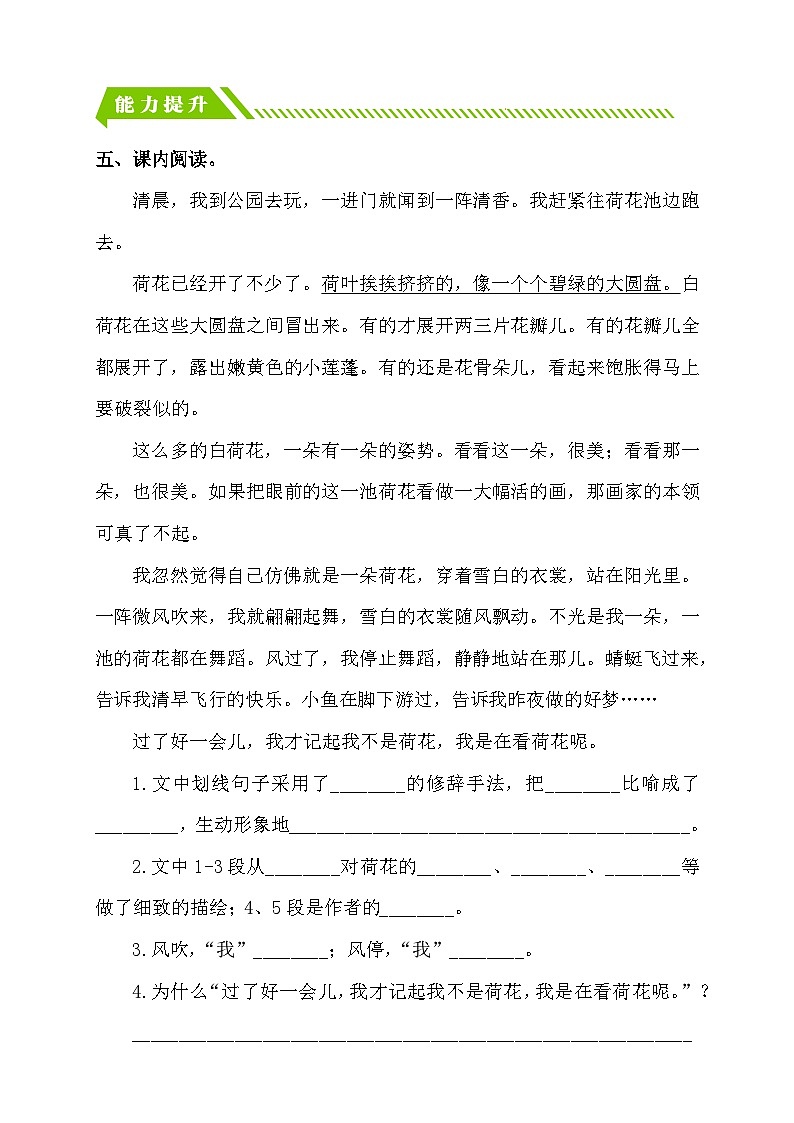 【核心素养】部编版语文三年级下册-3. 荷花 第2课时（课件+教案+学案+习题）02