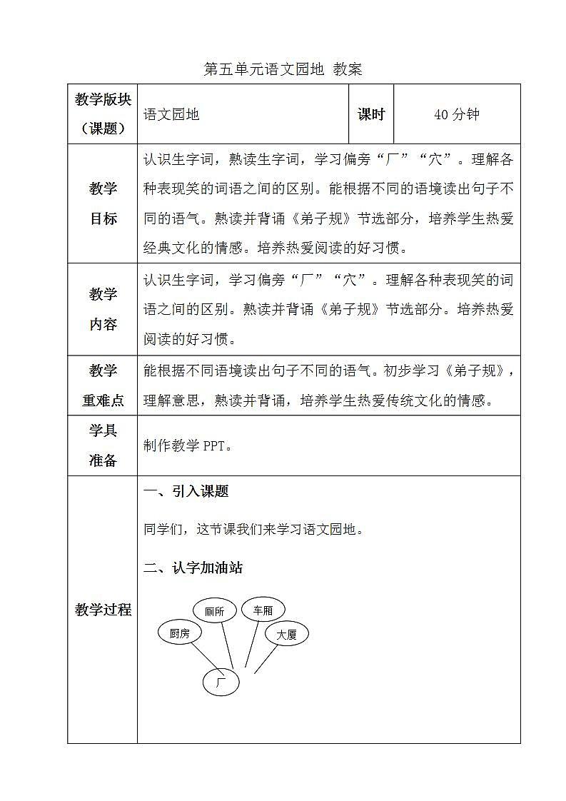 人教部编版语文二年级下册 语文园地五 课件+教案01