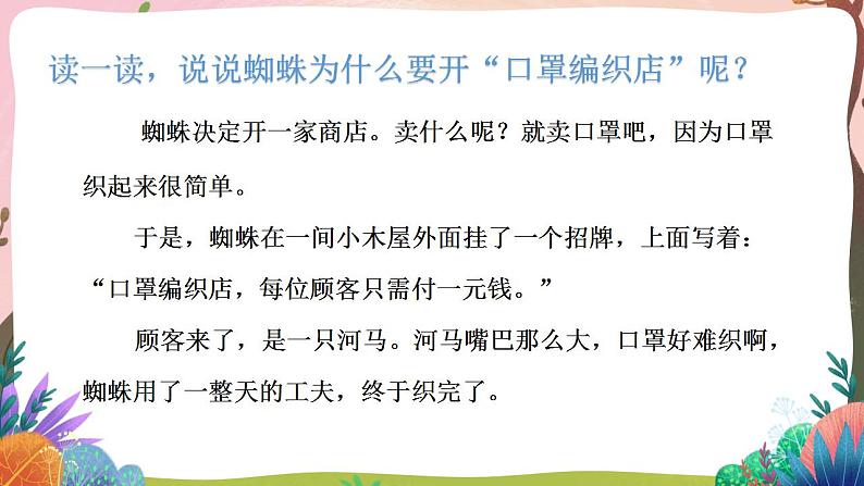 人教部编版语文二年级下册 第二十课《蜘蛛开店》第二课时 课件+教案+视频07