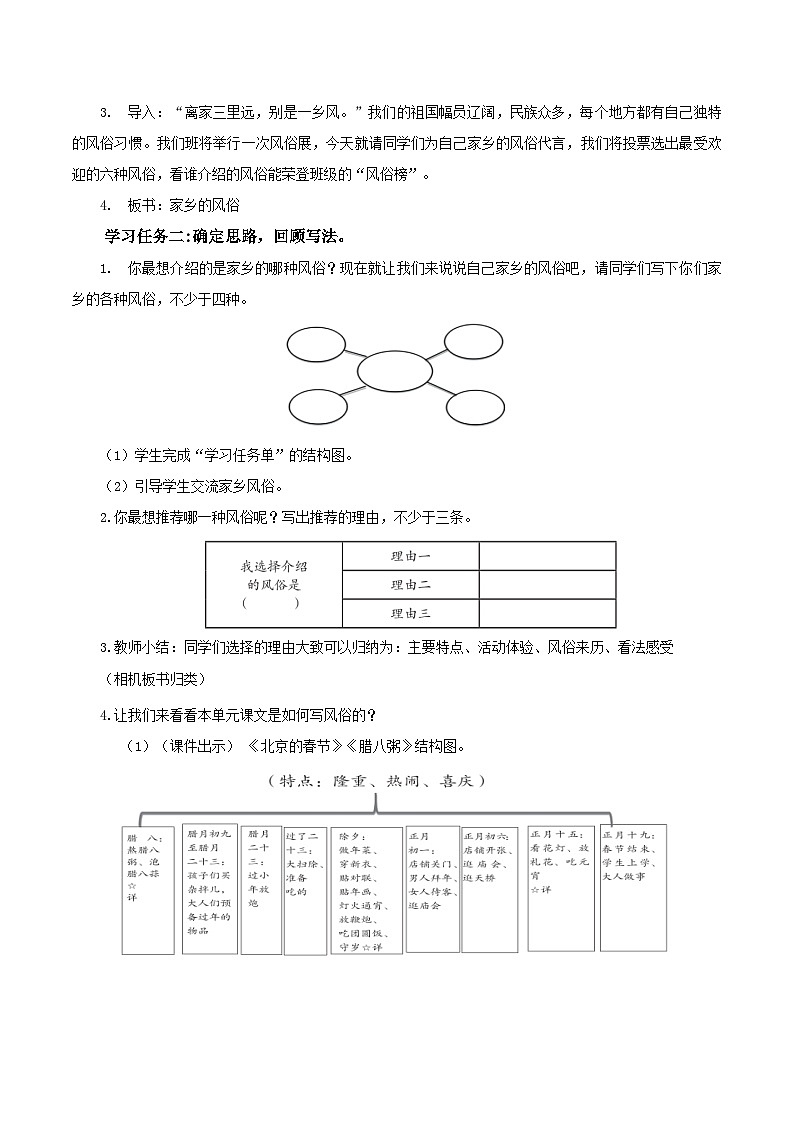 部编版语文六年级下册 习作：家乡的风俗 教学课件+导学案+教学设计+同步练习02