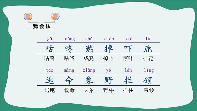 人教部编版一年级语文下册咕 咚课件08