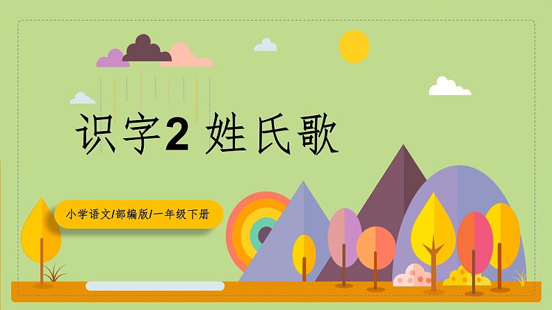 【核心素养目标】部编版小学语文一年级下册 识字2 姓氏歌 课件第1页