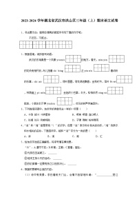 湖北省武汉市洪山区2023-2024学年三年级上学期期末语文试卷