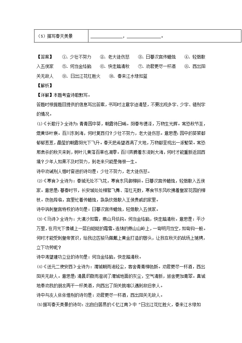 2021-2022年江苏苏州市常熟市六年级下册期末语文试卷及答案(部编版)第2页