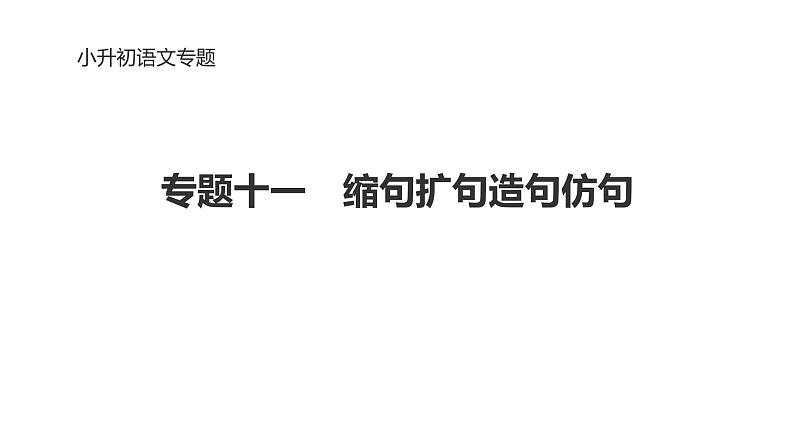 专题11 缩句、扩句、造句、仿句-2024年小升初语文必考考点专题复习（部编版）课件PPT01