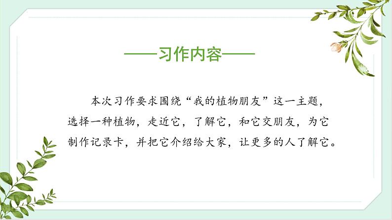 【新课标】部编版语文三下 《习作一：我的植物朋友》课件+教案+任务单05