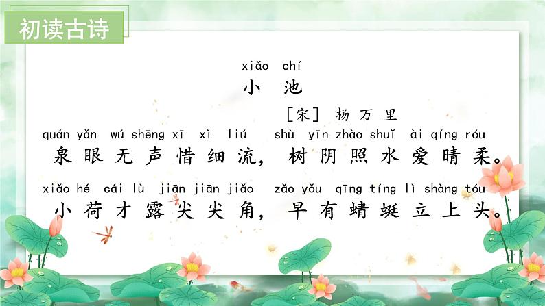 【新课标】部编版语文一下 11《古诗二首 小池》课件+教案+分层作业+任务单+课文朗读06