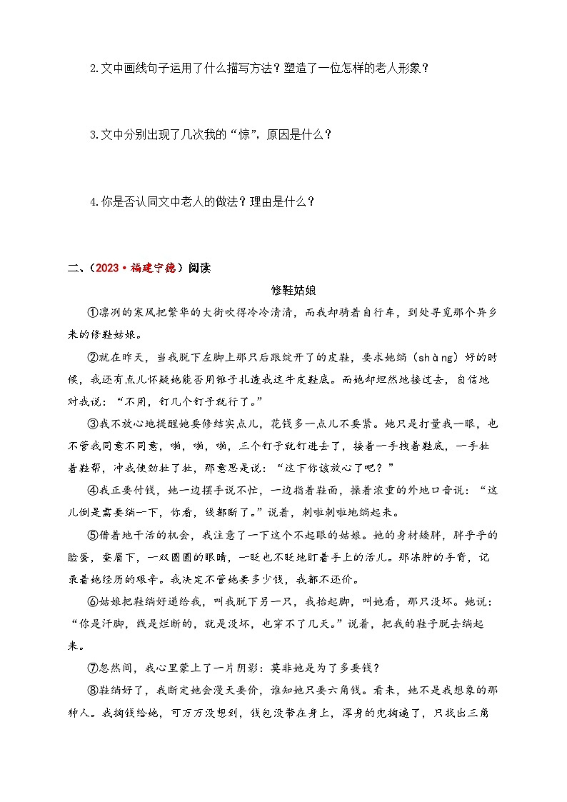 专题11+课外现代文阅读（二）-2024年小升初语文考点精准练（统编版）第2页