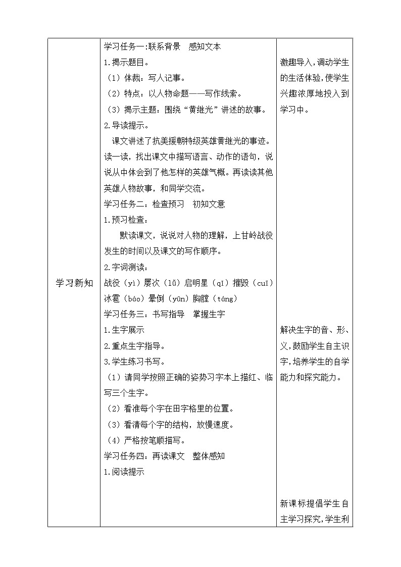 【核心素养】部编版语文四年级下册-23.黄继光 第1课时（课件+教案+导学案+分层作业）02