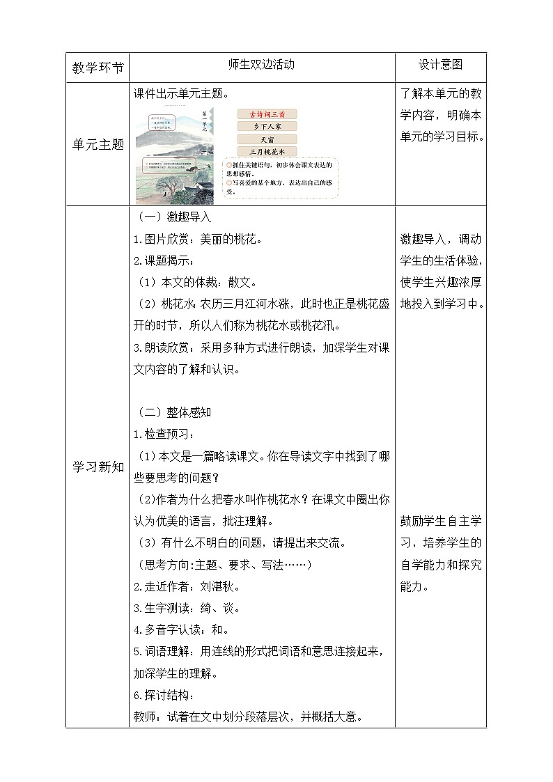 【核心素养】部编版语文四年级下册-4.三月桃花水（课件+教案+导学案+分层作业）02