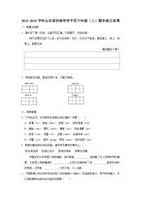 16，山东省济南市市中区2023-2024学年六年级上学期期末语文试卷