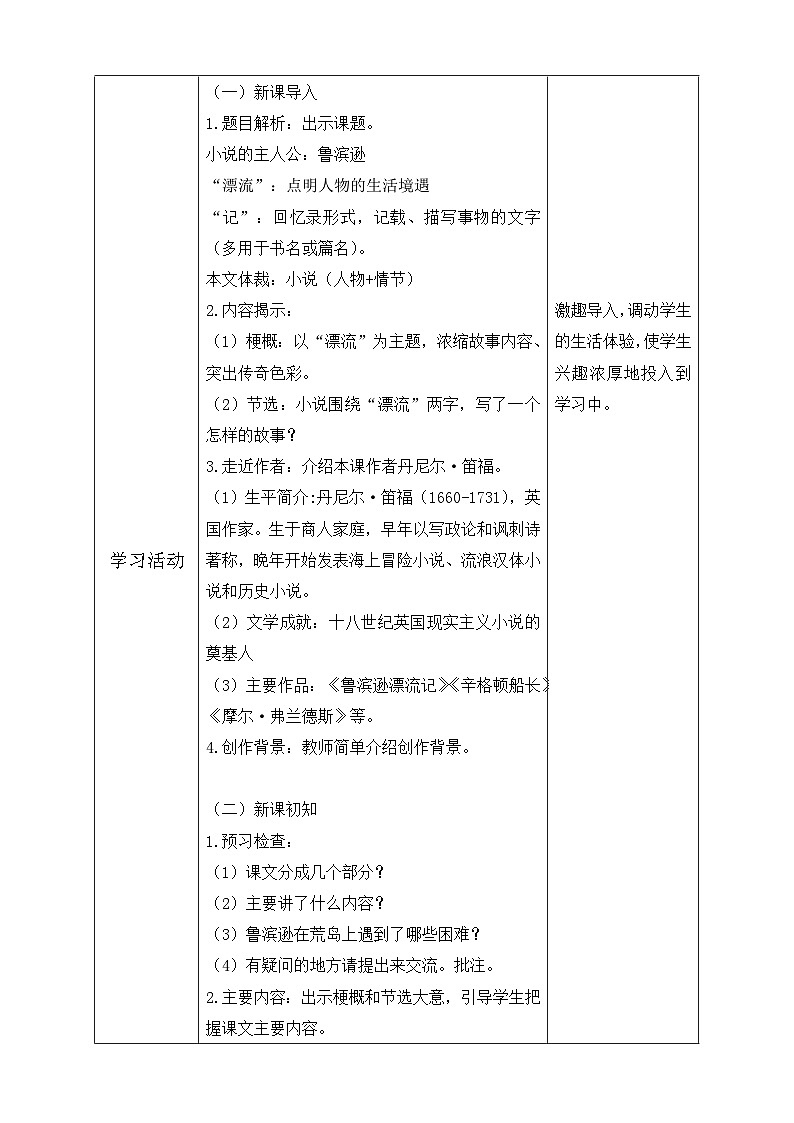 【核心素养】部编版语文六年级下册-5. 鲁滨逊漂流记 第1课时（课件+教案+导学案+习题）02