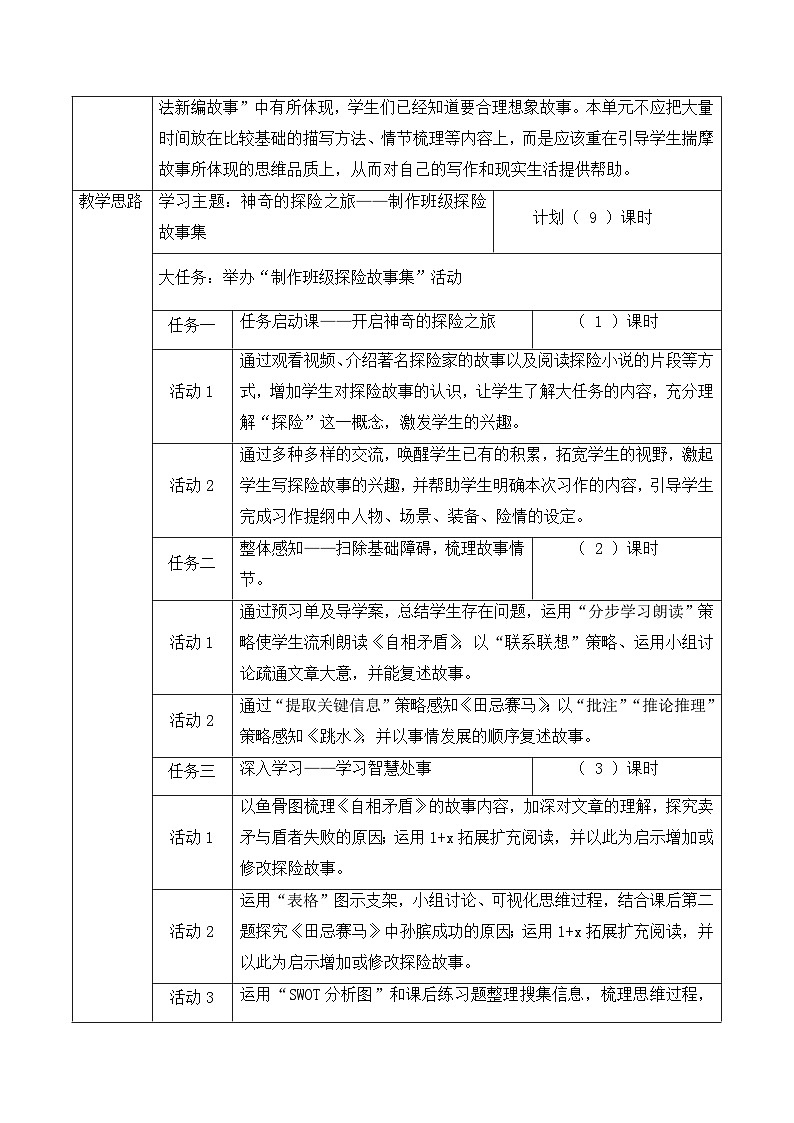 第六单元 神奇的探险之旅——制作班级探险故事集（教学设计）2023-2024学年五年级语文下册大单元教学第3页