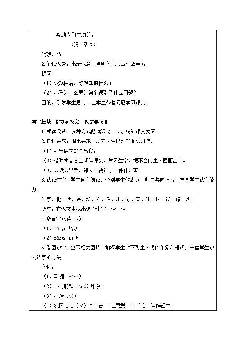【核心素养】部编版语文二年级下册-14. 小马过河 第1课时（课件+教案+学案+习题）02