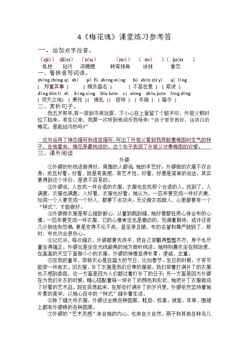 4《梅花魂》课件+朗读+练习（部编版语文五下）01