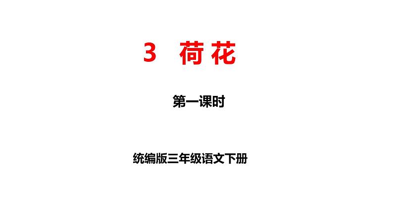 第三课《荷花》第一课时（教学课件）-2023-2024学年三年级语文下册同步精品课堂系列（统编版）01