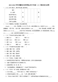 安徽省合肥市蜀山区2023-2024学年六年级上学期期末语文试卷