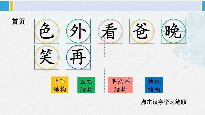 一年级语文下册生字笔顺8 夜色（教学课件）第2页