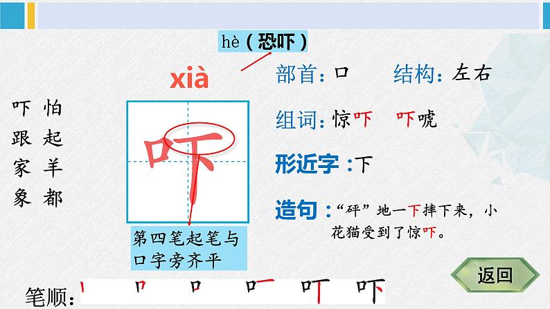 一年级语文下册生字笔顺19 咕咚（教学课件）03