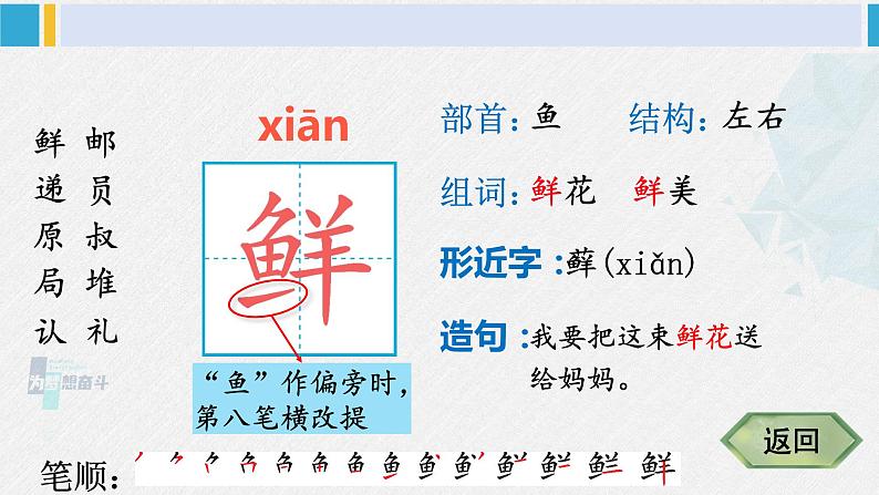 二年级语文下册生字笔顺 3 开满鲜花的小路（教学课件）03